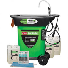 CRC - Free Standing Water-Based Mobile Parts Washer Kit - 25 Gal Max Operating Capacity, Plastic Tank, 42" Long x 48" Wide - Exact Tooling