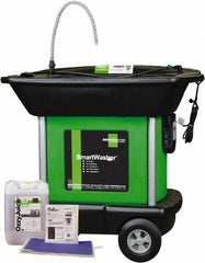 CRC - Free Standing Water-Based Mobile Parts Washer Kit - 25 Gal Max Operating Capacity, Plastic Tank, 42" Long x 48" Wide - Exact Tooling