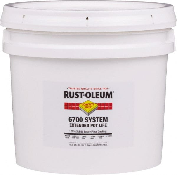 Rust-Oleum - 2 Gal Pail Super Light Gray Epoxy Floor Coating - 100 Sq Ft/Gal Coverage, <100 g/L g/L VOC Content, Low Odor & Low VOC - Exact Tooling