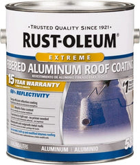 Rust-Oleum - 1 Gal Can Aluminum Fibered Aluminum Roof Coating - 50 Sq Ft/Gal Coverage, 397 g/L VOC Content, Mildew Resistant, Long Term Durability & Weather Resistance - Exact Tooling