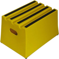 Diversified Plastics - 11-3/4" High x 13-5/8" Wide x 19-1/4" Deep, Yellow Step Stool - 500 Lb Capacity - Exact Tooling