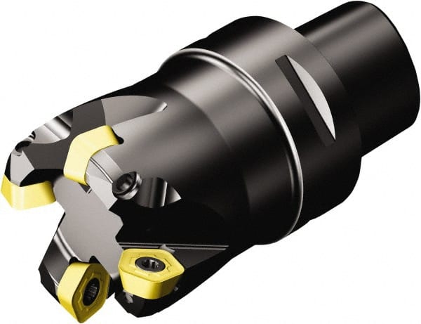 Sandvik Coromant - 2" Cut Diam, 1.9685" Arbor Hole, 0.0787" Max Depth of Cut, 19° Indexable Chamfer & Angle Face Mill - 4 Inserts, 419R-1405 Insert, Right Hand Cut, Through Coolant, Series CoroMill 419 - Exact Tooling