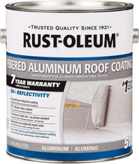 Rust-Oleum - 1 Gal Can Aluminum Fibered Aluminum Roof Coating - 50 Sq Ft/Gal Coverage, 459 g/L VOC Content, Mildew Resistant, Long Term Durability & Weather Resistance - Exact Tooling