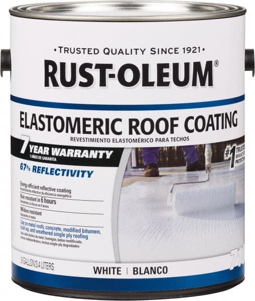 Rust-Oleum - 1 Gal Can White Elastomeric Roof Coating - 65 Sq Ft/Gal Coverage, Mildew Resistant, Long Term Durability & Weather Resistance - Exact Tooling