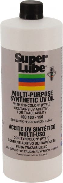 Synco Chemical - 1 Qt Bottle Oil with PTFE Direct Food Contact White Oil - Translucent, -45°F to 450°F, Food Grade - Exact Tooling