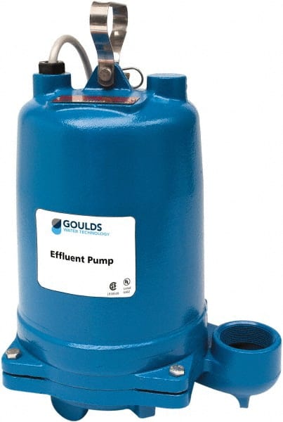 Goulds Pumps - 2 hp, 200 Amp Rating, 200 Volts, Single Speed Continuous Duty Operation, Effluent Pump - 3 Phase, Cast Iron Housing - Exact Tooling