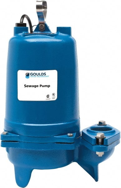 Goulds Pumps - 1-1/2 hp, 200 Amp Rating, 200 Volts, Single Speed Continuous Duty Operation, Sewage Pump - 3 Phase, Cast Iron Housing - Exact Tooling