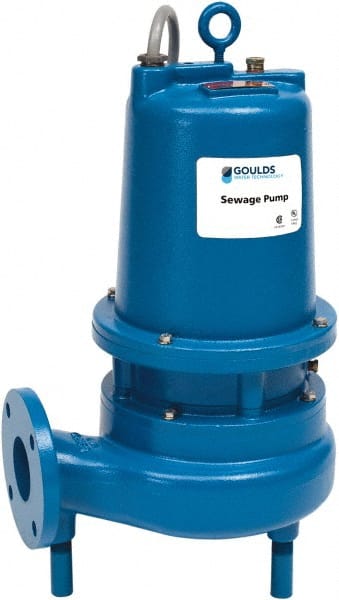 Goulds Pumps - 5 hp, 460 Amp Rating, 460 Volts, Single Speed Continuous Duty Operation, Sewage Pump - 3 Phase, Cast Iron Housing - Exact Tooling