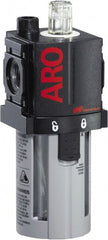 ARO/Ingersoll-Rand - 3/8" NPT, 150 Max psi Compact Modular Lubricator - Polycarbonate Bowl, Aluminum Body, 105 CFM, 125°F Max Temp, 2.2" Long x 2.24" Wide x 5.99" High - Exact Tooling