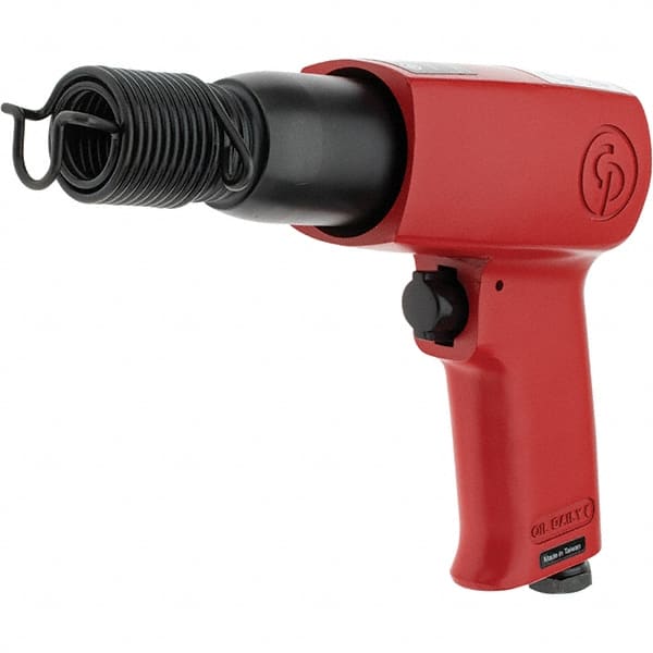 Chicago Pneumatic - 3,000 BPM, 2.6 Inch Long Stroke, Pneumatic Chipping Hammer - 25 CFM Air Consumption, 1/4 NPT Inlet - Exact Tooling