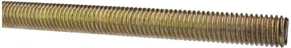 Value Collection - 1/2-13 UNC (Coarse), 3' Long, Alloy Steel Threaded Rod - Yellow Zinc-Plated Finish, Right Hand Thread - Exact Tooling