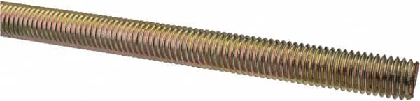 Value Collection - 1/2-13 UNC (Coarse), 6' Long, Alloy Steel Threaded Rod - Yellow Zinc-Plated Finish, Right Hand Thread - Exact Tooling