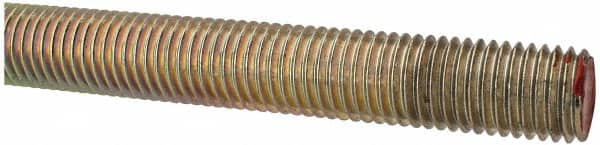 Value Collection - 3/4-10 UNC (Coarse), 6' Long, Alloy Steel Threaded Rod - Yellow Zinc-Plated Finish, Right Hand Thread - Exact Tooling
