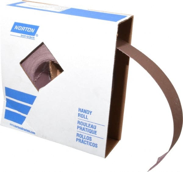 Norton - 2" x 50 Yd 280 Grit Aluminum Oxide Cloth Roll - Extra Fine Grade, J Weighted Backing - Exact Tooling