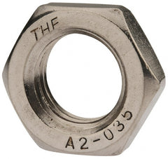 Value Collection - M24x3.00 Metric Coarse Stainless Steel Right Hand Hex Jam Nut - 36mm Across Flats, 12mm High, Uncoated - Exact Tooling