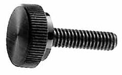 Made in USA - #8-32 Knurled Shoulder Steel Thumb Screw - 1" OAL, 1/2" Head Diam - Exact Tooling