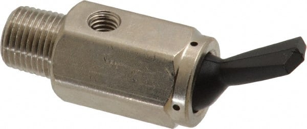 Specialty Mfr - 1/8M Non Exhaust Toggle Valve - 0.15 CV Rate, 150 Max psi, Detented Actuator - Exact Tooling
