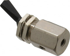Specialty Mfr - 10-32F Exhaust Toggle Valve - 0.1 CV Rate, 150 Max psi, Detented Actuator - Exact Tooling