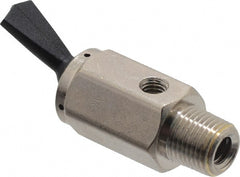 Specialty Mfr - 1/8M Exhaust Toggle Valve - 0.15 CV Rate, 150 Max psi, Detented Actuator - Exact Tooling