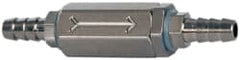 Specialty Mfr - 1/8" Barb x Barb Universal Check Valve - 0.06 CV Rate, 2.5 CFM, 150 Max psi - Exact Tooling