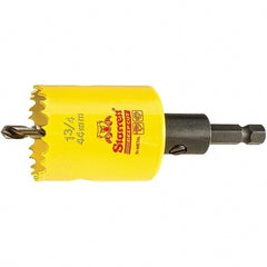 Starrett - 1-3/4" Diam, 2" Cutting Depth, Hole Saw - High Speed Steel Saw, Toothed Edge - Exact Tooling