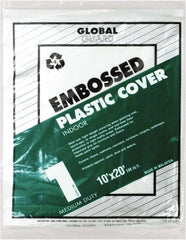 Premier Paint Roller - Medium Weight Plastic Drop Cloth - 20' x 10', 1 mil Thick, Off White - Exact Tooling