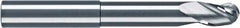 RobbJack - 3/8" Diam, 3/8" LOC, 3 Flute Solid Carbide Ball End Mill - Uncoated, Single End, 4" OAL, 3/8" Shank Diam, Spiral Flute - Exact Tooling