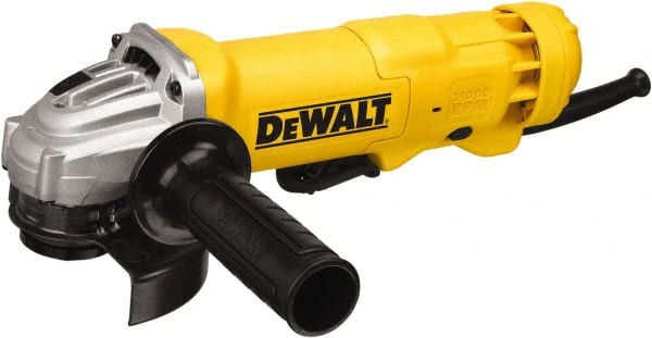 DeWALT - 4-1/2" Wheel Diam, 11,000 RPM, Corded Angle & Disc Grinder - 5/8-11 Spindle, 120 Volts, 11 Amps - Exact Tooling