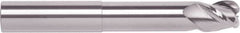 RobbJack - 3/8", 3 Flute, Single End, Solid Carbide, 0.06" Corner Radius End Mill - 4" OAL, 40° Helix, Right Hand Flute, 3/8" LOC, Right Hand Cut, 1" Extended Reach - Exact Tooling