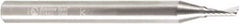 Amana Tool - 3mm Cutting Diam x 0.314" Length of Cut, 1 Flute, Upcut Spiral Router Bit - Uncoated, Right Hand Cut, Solid Carbide, 2-31/64" OAL x 1/4" Shank Diam, 20° Helix Angle - Exact Tooling
