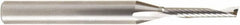 Amana Tool - 1/8" Cutting Diam x 3/4" Length of Cut, 1 Flute, Upcut Spiral Router Bit - Uncoated, Right Hand Cut, Solid Carbide, 2-1/2" OAL x 1/4" Shank Diam, 20° Helix Angle - Exact Tooling