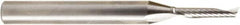 Amana Tool - 1/8" Cutting Diam x 5/8" Length of Cut, 1 Flute, Upcut Spiral Router Bit - Uncoated, Right Hand Cut, Solid Carbide, 2-1/2" OAL x 1/4" Shank Diam, 20° Helix Angle - Exact Tooling