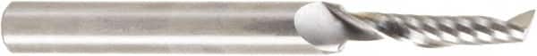 Amana Tool - 3/16" Cutting Diam x 7/8" Length of Cut, 1 Flute, Upcut Spiral Router Bit - Uncoated, Right Hand Cut, Solid Carbide, 2-1/2" OAL x 1/4" Shank Diam, 30° Helix Angle - Exact Tooling