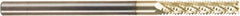 Amana Tool - 1/4" Cutting Diam x 1-1/4" Length of Cut, 6 Flute, Compression Spiral Router Bit - Zirconium Coated, Right Hand Cut, Solid Carbide, 4" OAL x 1/4" Shank Diam, Assorted Router Styles, 20° Helix Angle - Exact Tooling