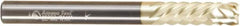 Amana Tool - 1/4" Cutting Diam x 2-1/2" Length of Cut, 6 Flute, Compression Spiral Router Bit - Zirconium Coated, Right Hand Cut, Solid Carbide, 2-1/2" OAL x 1/4" Shank Diam, Assorted Router Styles, 20° Helix Angle - Exact Tooling
