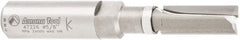 Amana Tool - 3/8" Cut Diam, 1" Length of Cut, 2 Flute Flush Trim Edge Profile Router Bit - Carbide-Tipped, 1/2" Shank Diam, 1" Shank Length, 3-1/4" OAL, Uncoated - Exact Tooling