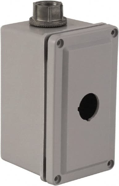 Square D - 1 Hole, 30mm Hole Diameter, Plastic Pushbutton Switch Enclosure - 1, 3, 4, 12, 4X NEMA Rated - Exact Tooling