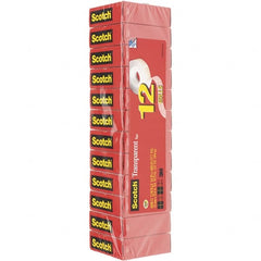 3M - 3/4" x 27.78 Yd Clear Rubber Adhesive Transparent Tape - Cellulose Acetate Backing, 2.5 mil Thick - Exact Tooling