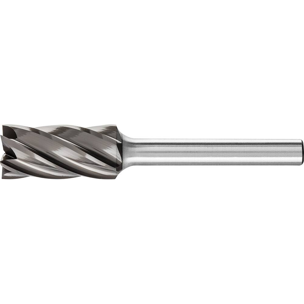 PFERD - SB-5, 1/2" Cut Diam, 1/4" Shank Diam, Carbide End Cut Aluma Cut Cylinder with End Cut Burr - Exact Tooling