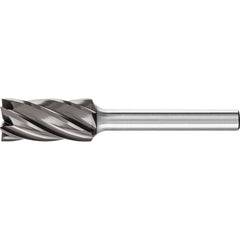PFERD - SB-5, 1/2" Cut Diam, 1/4" Shank Diam, Carbide End Cut Aluma Cut Cylinder with End Cut Burr - Exact Tooling
