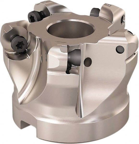 Seco - 2" Cut Diam, 0.236" Max Depth, 3/4" Arbor Hole, 5 Inserts, RP..12.. Insert Style, Indexable Copy Face Mill - R220.29 Cutter Style, 12,500 Max RPM, 1-1/2 High, Through Coolant, Series R220.29 - Exact Tooling