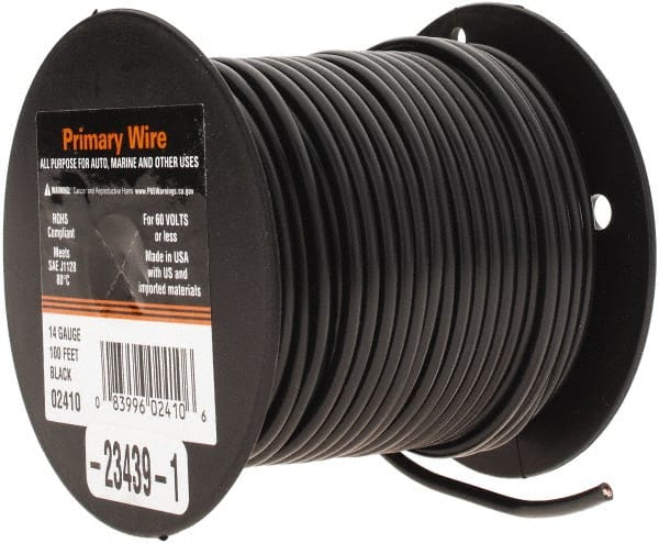 EastPenn - 14 AWG Automotive Plastic Insulated, Single Conductor Wire - 100' Long, Black - Exact Tooling