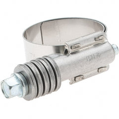 Made in USA - 1 to 1-3/4" Diam, Stainless Steel Auto-Adjustable Worm Drive Clamp - 5/6" Wide - Exact Tooling