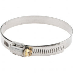 Made in USA - SAE Size 64, 3-9/16 to 4-1/2" Diam, Stainless Steel Protective Liner Worm Drive Clamp - Exact Tooling