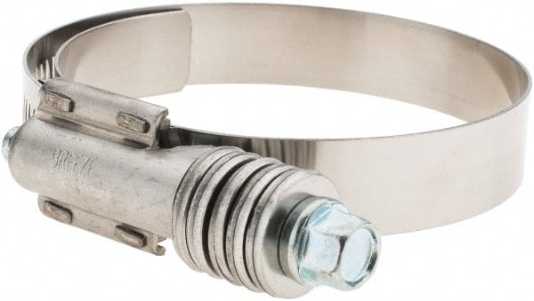 Made in USA - 2-1/4 to 3-1/8" Diam, Stainless Steel Auto-Adjustable Worm Drive Clamp - 5/6" Wide - Exact Tooling