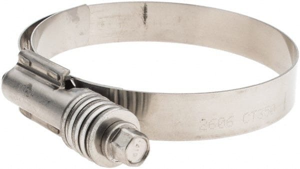 Made in USA - 2-3/4 to 3-5/8" Diam, Stainless Steel Worm Drive Clamp - Exact Tooling