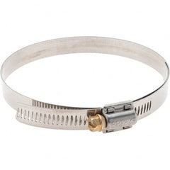 Made in USA - SAE Size 72, 4-1/8 to 5" Diam, Stainless Steel Protective Liner Worm Drive Clamp - Exact Tooling