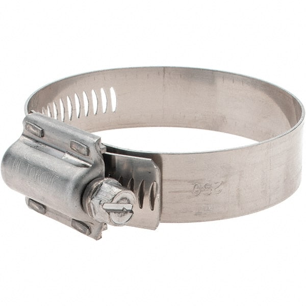 Made in USA - 1-3/4 to 2-5/8" Diam, Stainless Steel High Torque Worm Drive Clamp - Exact Tooling