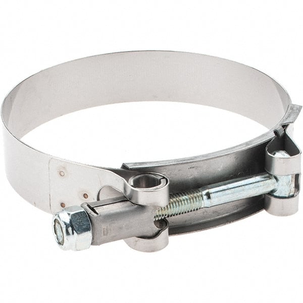 Made in USA - Bolt Clamps Type: T-Bolt Hose Clamp Minimum Diameter (Decimal Inch): 3.2500 - Exact Tooling
