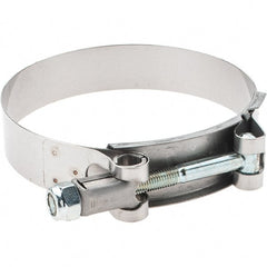 Made in USA - Bolt Clamps Type: T-Bolt Hose Clamp Minimum Diameter (Decimal Inch): 3.2500 - Exact Tooling